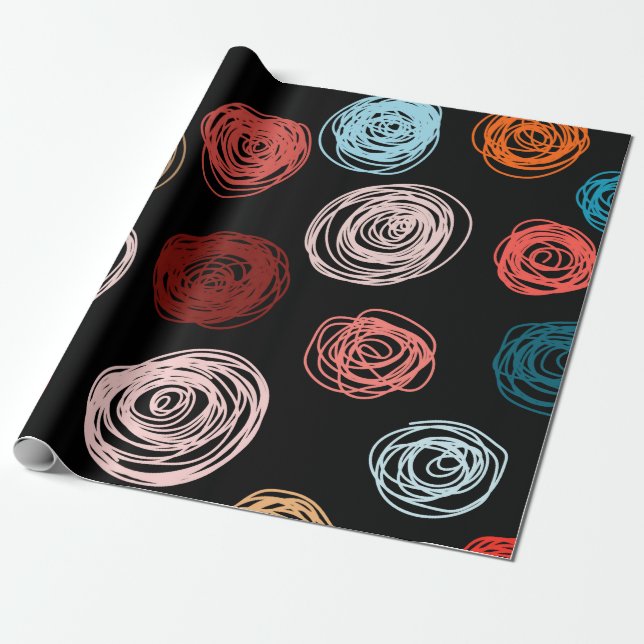 Seamless pattern hand drawn abstract dots. Backgro Wrapping Paper (Unrolled)