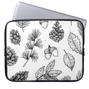 Seamless pattern. Hand drawn vintage illustrations Laptop Sleeve