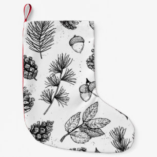 Seamless pattern. Hand drawn vintage illustrations Small Christmas Stocking