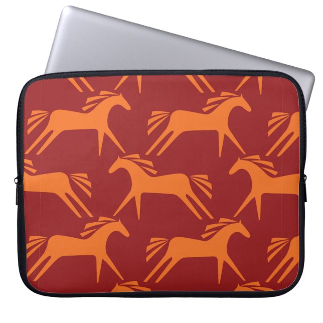 Seamless pattern horses laptop sleeve (Front)