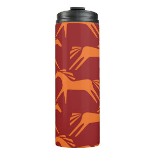 Seamless pattern horses thermal tumbler