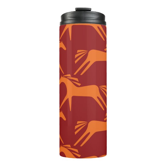 Seamless pattern horses thermal tumbler (Front)