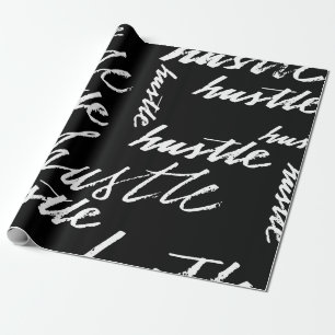 Seamless pattern hustle text grunge music handwrit wrapping paper
