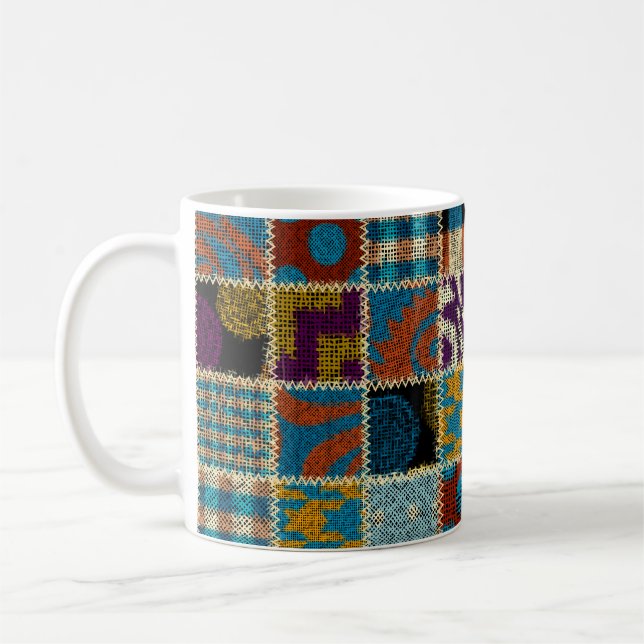 Seamless pattern. Imitation of a patchwork pattern Coffee Mug (Left)