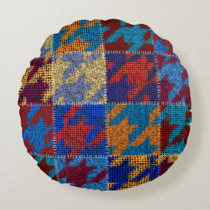Seamless pattern. Imitation of a patchwork pattern Round Cushion