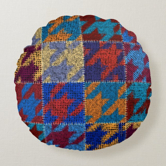 Seamless pattern. Imitation of a patchwork pattern Round Cushion (Front)
