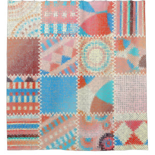 Seamless pattern. Imitation of a patchwork pattern Shower Curtain