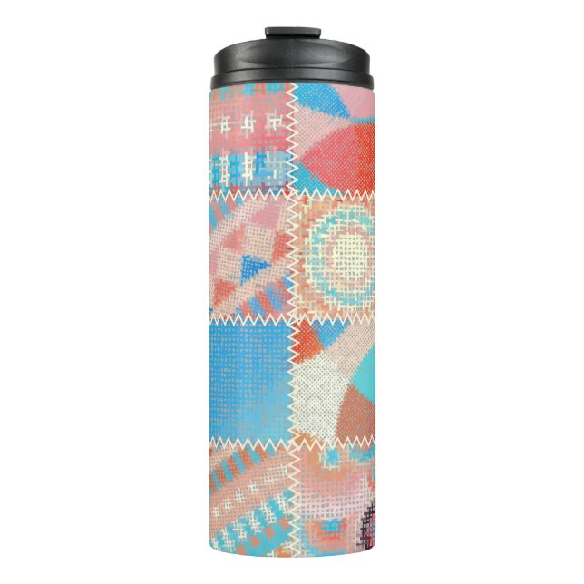 Seamless pattern. Imitation of a patchwork pattern Thermal Tumbler (Front)