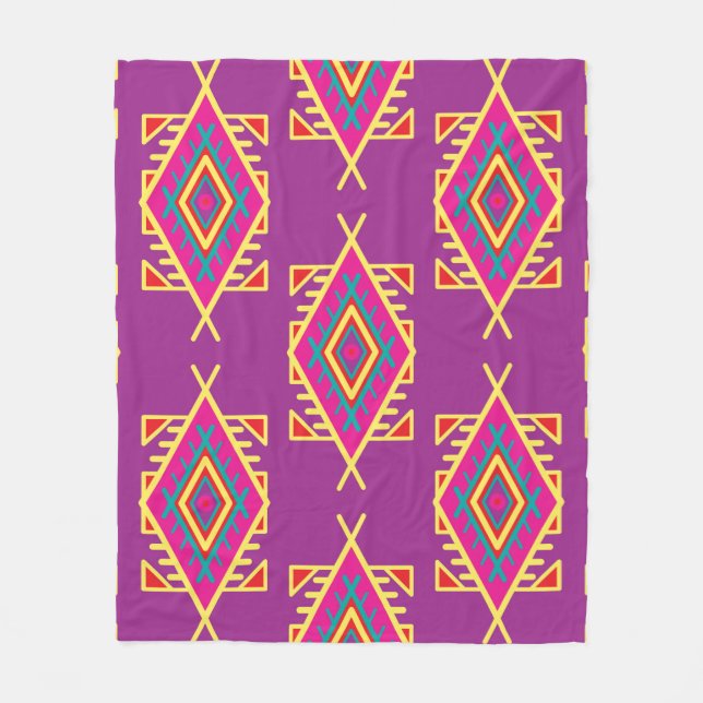 Seamless pattern in boho style. Ethnic ornament. T Fleece Blanket (Front)