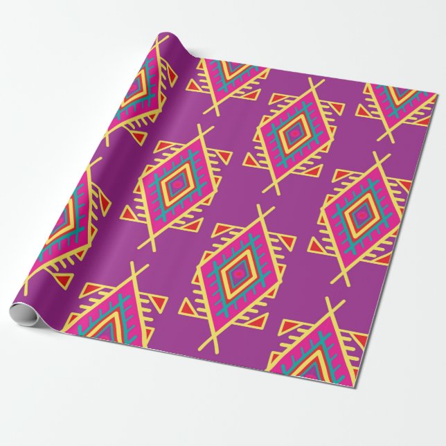 Seamless pattern in boho style. Ethnic ornament. T Wrapping Paper (Unrolled)