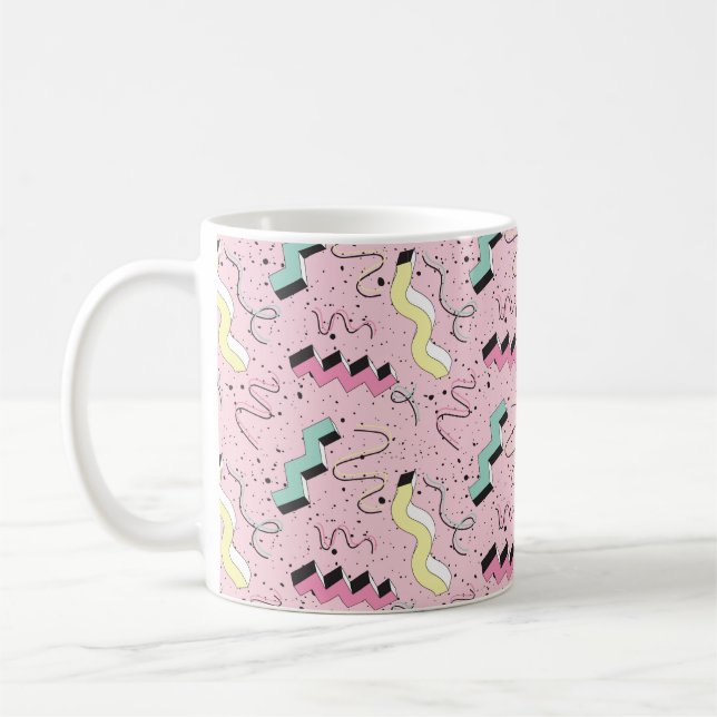 Seamless pattern in bright abstract retro style coffee mug (Left)