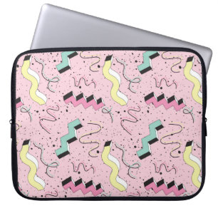 Seamless pattern in bright abstract retro style laptop sleeve