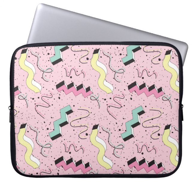 Seamless pattern in bright abstract retro style laptop sleeve (Front)