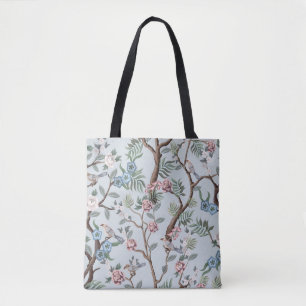 Seamless pattern in chinoiserie style with peonies tote bag