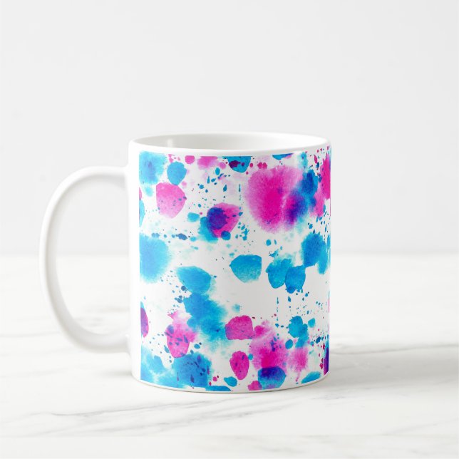 Seamless pattern in grunge style with stains water coffee mug (Left)