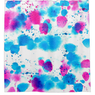 Seamless pattern in grunge style with stains water shower curtain