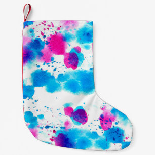 Seamless pattern in grunge style with stains water small christmas stocking