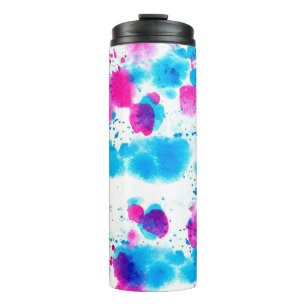 Seamless pattern in grunge style with stains water thermal tumbler