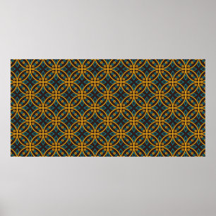 Seamless pattern in Indonesian batik style on the  Poster