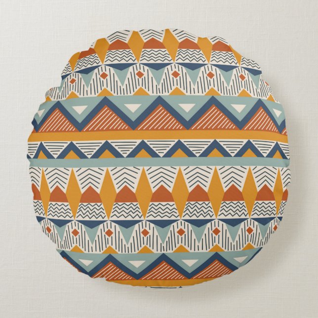 Seamless pattern in navajo style round cushion (Front)