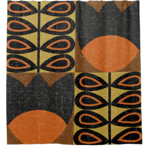 seamless pattern in scandinavian design style. Ret Shower Curtain