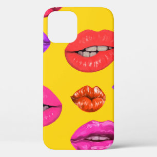 Seamless pattern in the 80's style, coloured glamo iPhone 12 case