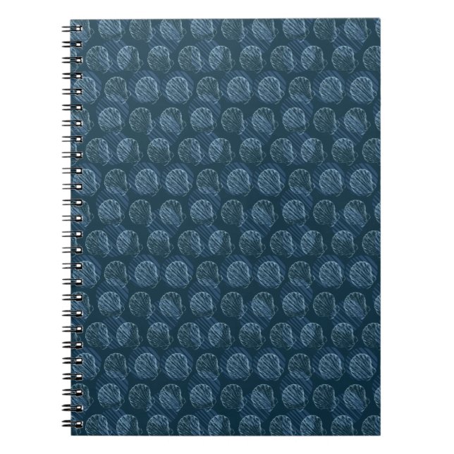 Seamless pattern in trendy colours with seashells  notebook (Front)