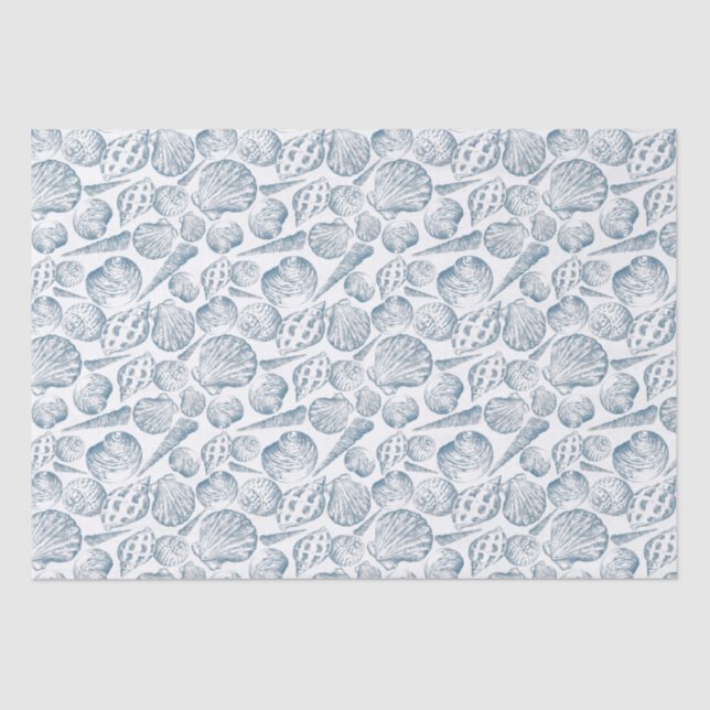 Seamless pattern in trendy colours with seashells  tissue paper (Front)