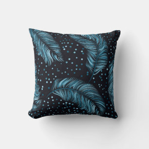 Seamless pattern, infinite texture. dark feather b cushion