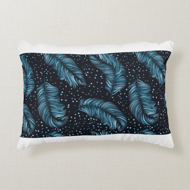 Seamless pattern, infinite texture. dark feather b decorative cushion (Front)