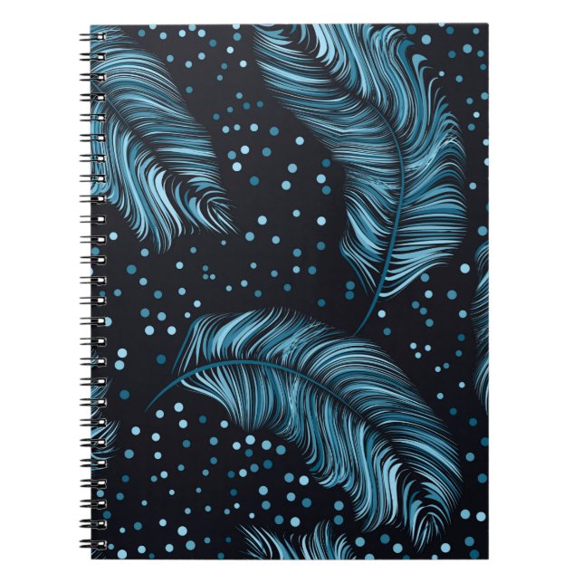 Seamless pattern, infinite texture. dark feather b notebook (Front)
