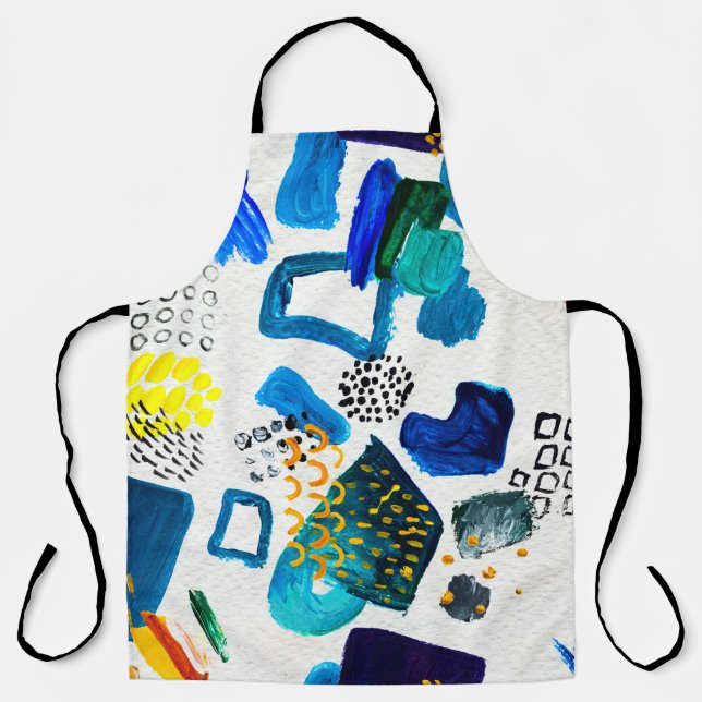 Seamless pattern made by hand drawn paint strokes. apron (Front)