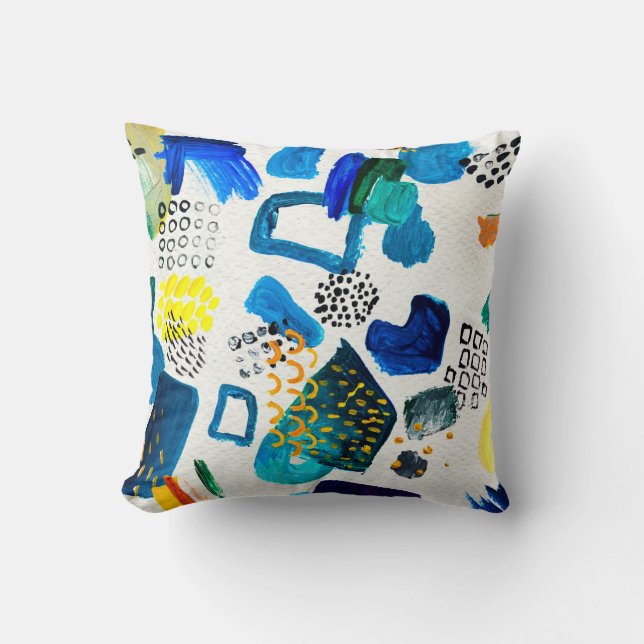 Seamless pattern made by hand drawn paint strokes. cushion (Front)