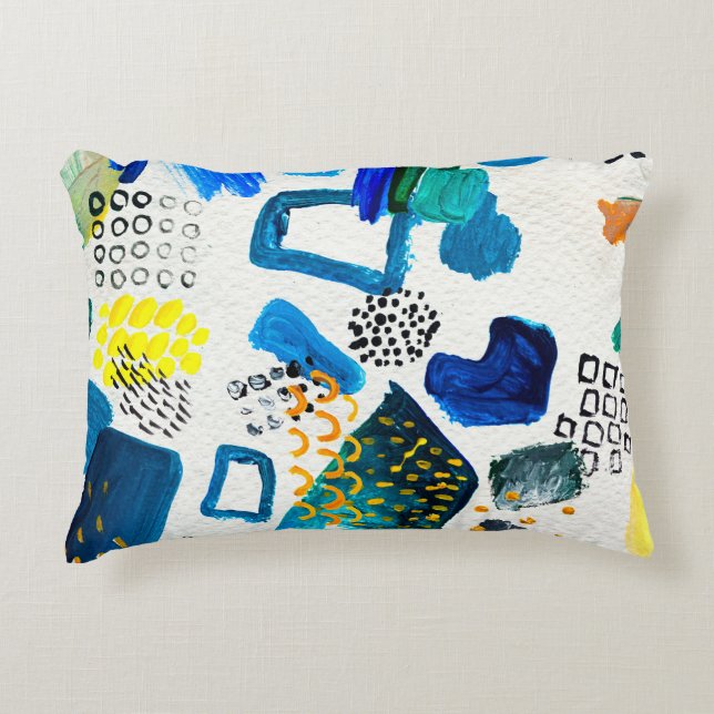 Seamless pattern made by hand drawn paint strokes. decorative cushion (Front)