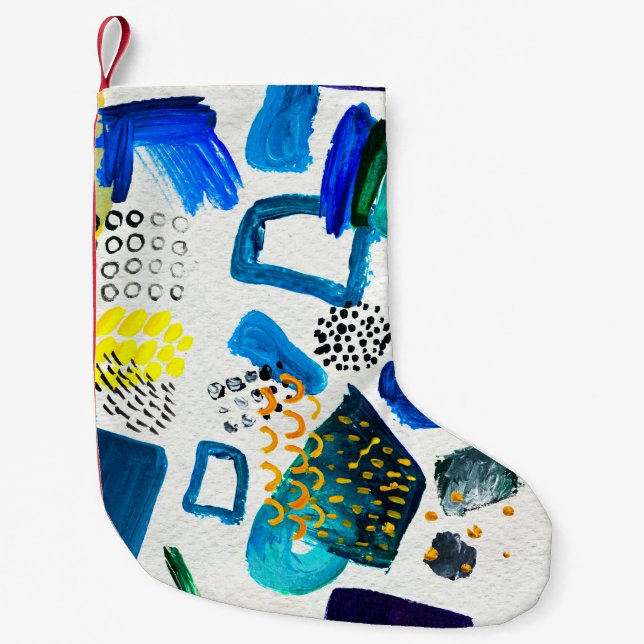 Seamless pattern made by hand drawn paint strokes. small christmas stocking (Front)