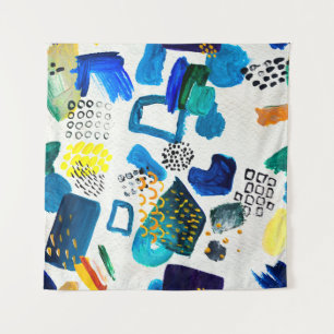 Seamless pattern made by hand drawn paint strokes. tapestry