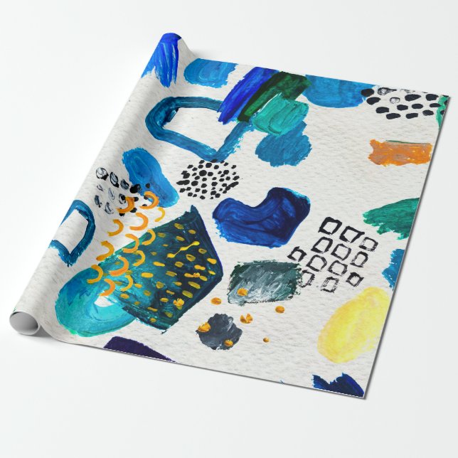 Seamless pattern made by hand drawn paint strokes. wrapping paper (Unrolled)