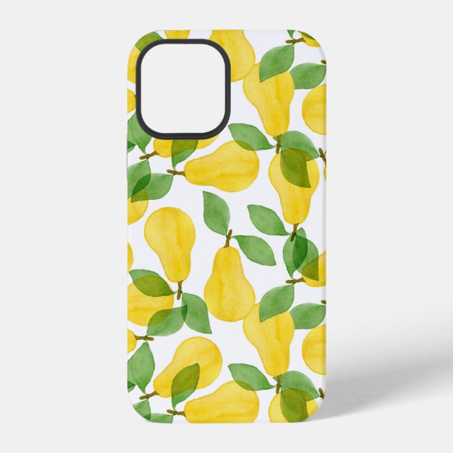 Seamless pattern made of pears with leaves iPhone case (Back)