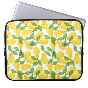 Seamless pattern made of pears with leaves laptop sleeve