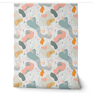 Seamless Pattern Memphis Style Design, white Backg Wallpaper