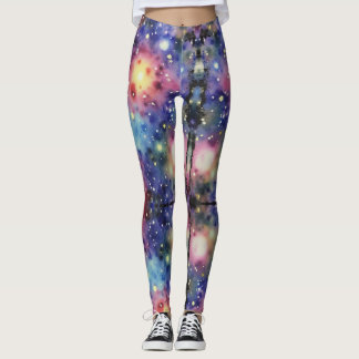 Seamless Pattern of A Galaxy Leggings