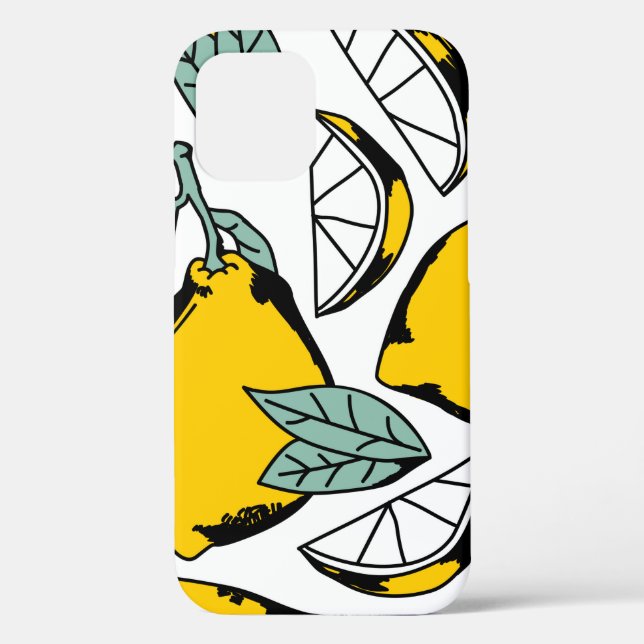 Seamless pattern of bright hand drawn lemons,halfs Case-Mate iPhone case (Back)