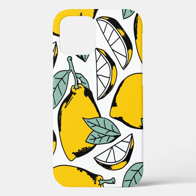 Seamless pattern of bright hand drawn lemons,halfs Case-Mate iPhone case (Back)