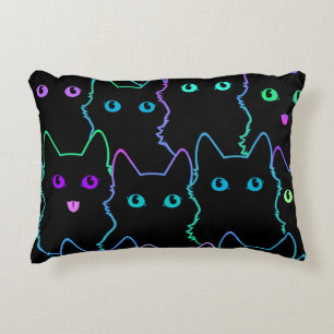 seamless pattern of cute cat silhouettespattern,se decorative cushion