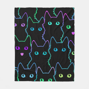 seamless pattern of cute cat silhouettespattern,se fleece blanket