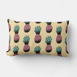 Seamless pattern of cute hand drawn pineapple lumbar cushion