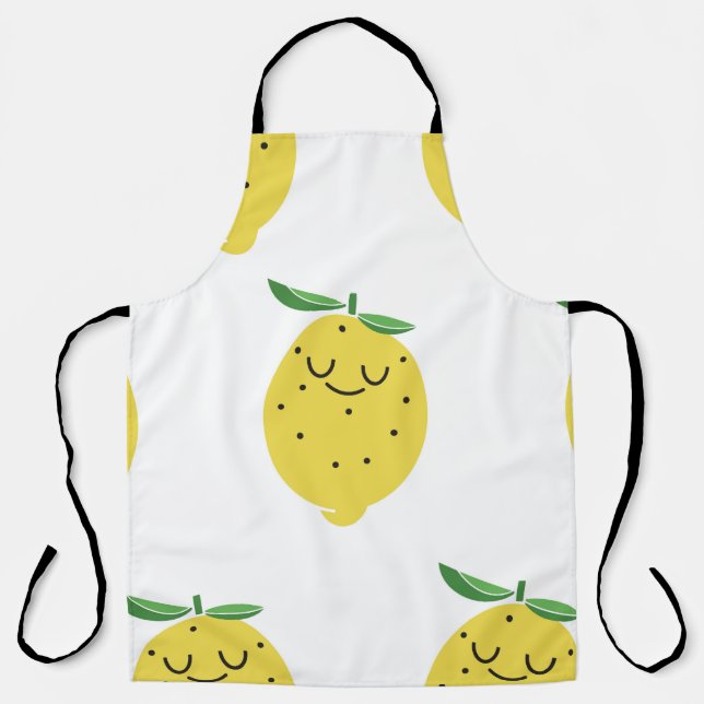 seamless pattern of Cute Lemon cartoon,  Apron (Front)