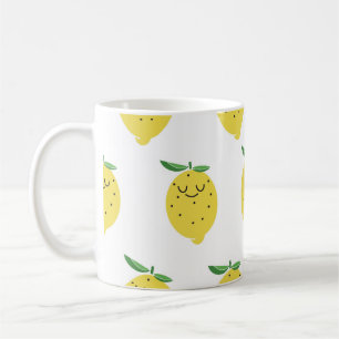 seamless pattern of Cute Lemon cartoon,  Coffee Mug