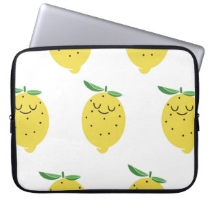 seamless pattern of Cute Lemon cartoon, Laptop Sleeve