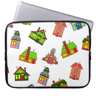 Seamless pattern of different colourful cartoon st laptop sleeve